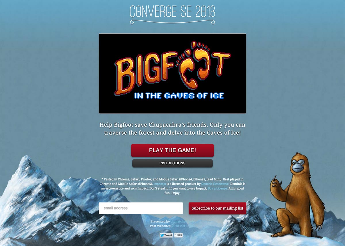 Bigfoot in the Caves of Ice Game Page